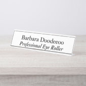 Professionele Oogrol Wit Bureau Naambordje (Voorkant)