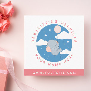 Professionele oppasdiensten Schattigee olifant Vierkante Visitekaartje