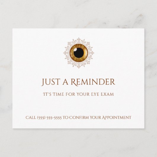 Professionele Optometrist Afspraak Bruin Oog Briefkaart (Voorkant)