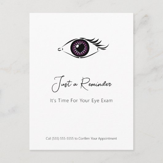 Professionele Optometrist Paarse Hart Oogherinneri Briefkaart (Voorkant)