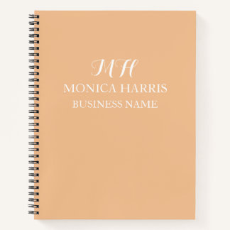 Professionele Oranje Monogram Eerste Zakelijke Notitieboek