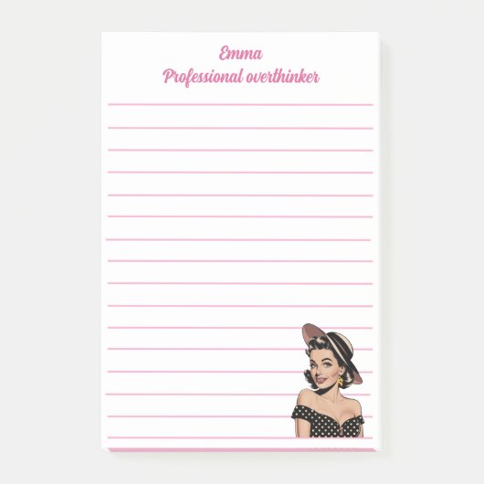 Professionele overdenker, elegant, Roze Gepersonal Post-it® Notes (Voorkant)