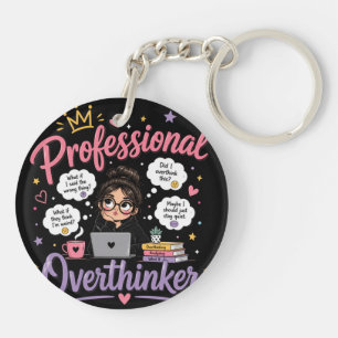 Professionele overdenker grappige quote zwart sleutelhanger