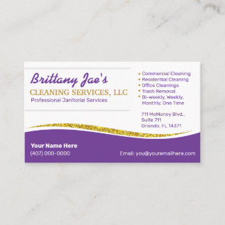 Professionele Paarse Gold Business Card-template Visitekaartje