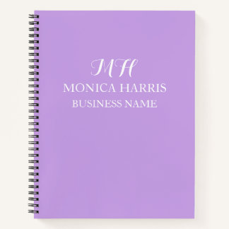 Professionele Paarse Monogram Beginletter Zakelijk Notitieboek