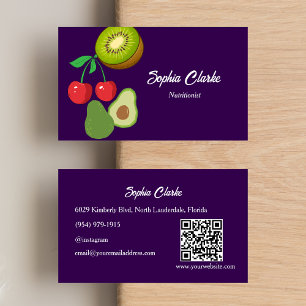 Professionele Paarse voedingsdeskundige diëtist QR Visitekaartje