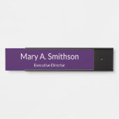 Professionele Paarse Witte Naam Functie Titel Kant Deurbordje (Voorkant)