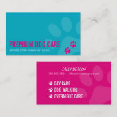 PROFESSIONELE PAW PRINTS dierenverzorging roze tur Visitekaartje (Voorkant / Achterkant)