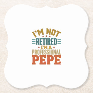 Professionele Pepe Pensioen Vintage Typografie T-S Kartonnen Onderzetters
