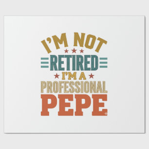 Professionele Pepe-pensionering Vintage typografie Cadeaupapier