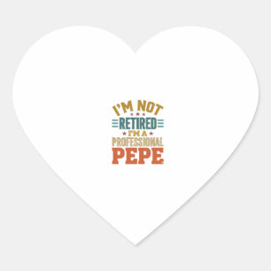 Professionele Pepe-pensionering Vintage typografie Hart Sticker