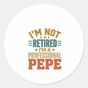 Professionele Pepe-pensionering Vintage typografie Ronde Sticker