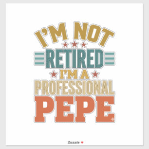 Professionele Pepe-pensionering Vintage typografie Sticker