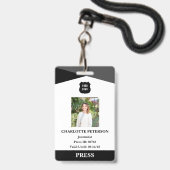 Professionele pers badge (Voorzijde met lanyard)