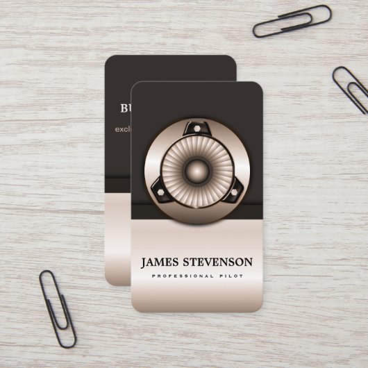 Professionele Pilot Jet Charter Visitekaartjes (Voorkant / Achterkant in situ)