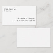 Professionele Plain Elegant Modern Eenvoudig Wit Visitekaartje (Voorkant / Achterkant)