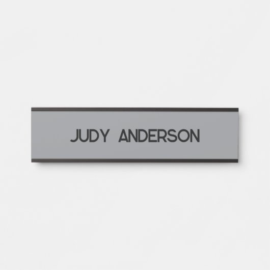 Professionele Plain Modern Elegant Grijs Deurbordje (Voorkant)
