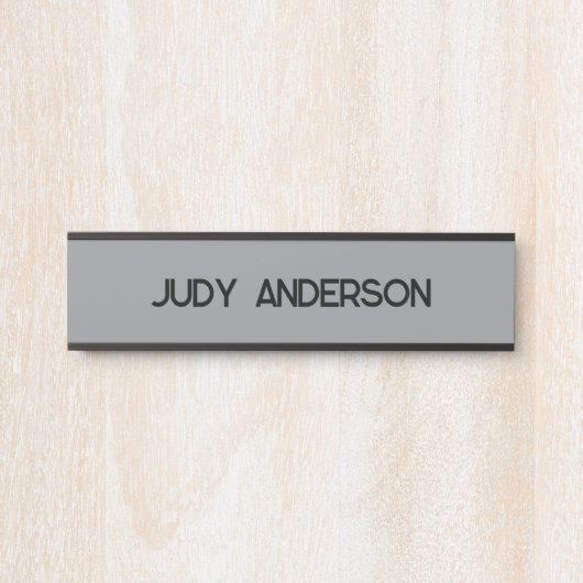 Professionele Plain Modern Elegant Grijs Deurbordje (Voorkant)