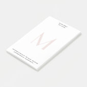 Professionele Plain Moderne Minimalistische Monogr Post-it® Notes (Schuin)