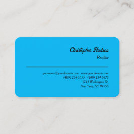 Professionele Plain Realtor Real Estate Sky Blue Visitekaartje