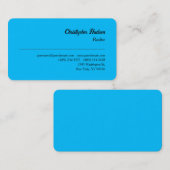 Professionele Plain Realtor Real Estate Sky Blue Visitekaartje (Voorkant / Achterkant)