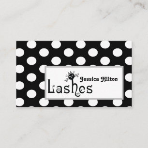 Professionele polka dots kat wimpers logo visitekaartje