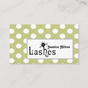 Professionele polka dots kat wimpers logo visitekaartje