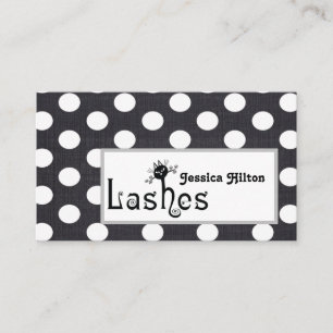 Professionele polka dots kat wimpers logo visitekaartje