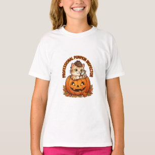 Professionele Pompoeninspecteur Grappige Kat Hallo T-shirt