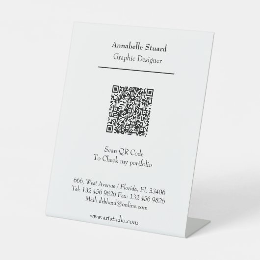 Professionele portfolio Gepersonaliseerde moderne Reclamebord Met Voetstuk (Voorkant)
