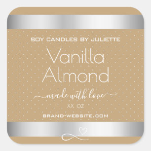 Professionele Product Verpakkingsetiketten Zilver Vierkante Sticker