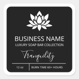 Professionele productlabels met Lotus Black Soap B Vierkante Sticker