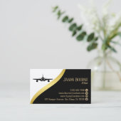 Professionele QR-code Black Gold Pilot Minimalist Visitekaartje (Staand voorkant)