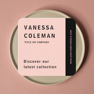 Professionele QR Code Blush Roze Sociale Media Vierkante Visitekaartje