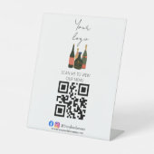 Professionele QR-code contactloos streepjesmenu Pe Reclamebord Met Voetstuk (Voorkant)