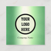 Professionele QR-code Emerald Green Metallic Vierkante Visitekaartje (Achterkant)