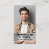 Professionele QR Code foto zilver Visitekaartje (Voorkant)