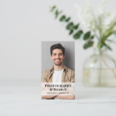 Professionele QR-code Foto zwart Visitekaartje (Staand voorkant)