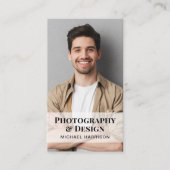 Professionele QR-code Foto zwart Visitekaartje (Voorkant)