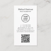 Professionele QR Code Logo Foto Visitekaartje (Achterkant)