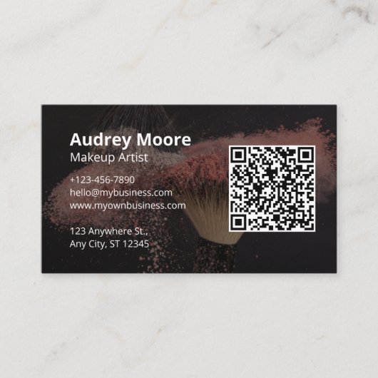 Professionele QR Code Make-up Visitekaartje (Voorkant)