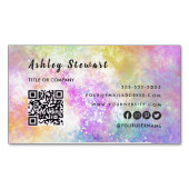 Professionele QR Code Modern Holo Opal Stijlvol Magnetisch Visitekaartje (Voorkant)