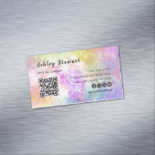 Professionele QR Code Modern Holo Opal Stijlvol Magnetisch Visitekaartje (Voorbeeld)