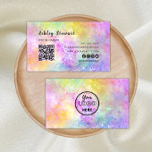 Professionele QR Code Modern Holo Opal Stijlvolle  Visitekaartje