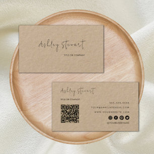 Professionele Qr-code Modern Minimalist Rustic Visitekaartje