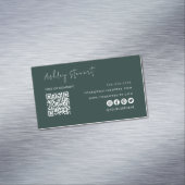 Professionele Qr-code Modern minimalistisch donker Magnetisch Visitekaartje (Voorbeeld)