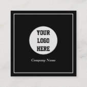 Professionele QR-code Scannable Zwart Wit Vierkante Visitekaartje (Achterkant)