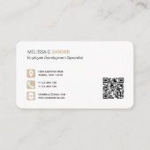 Professionele QR code sociale media beige Business Visitekaartje (Voorkant)