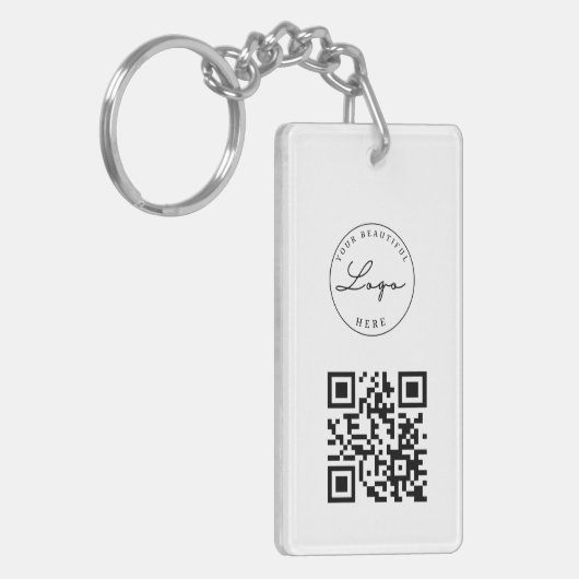 Professionele QR-code Uw aangepaste Sleutelhanger  (Voorkant Links)