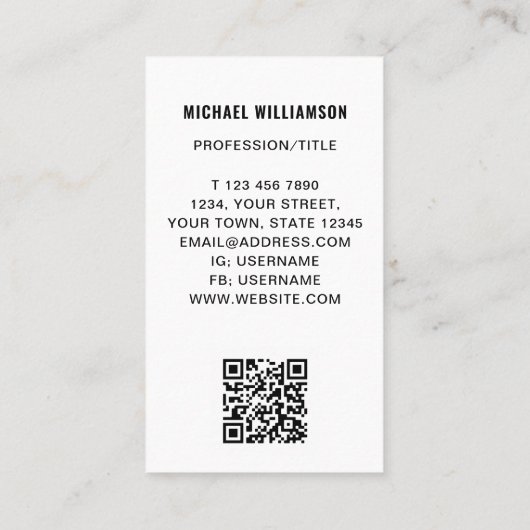 Professionele QR-code Visitekaartje (Achterkant)